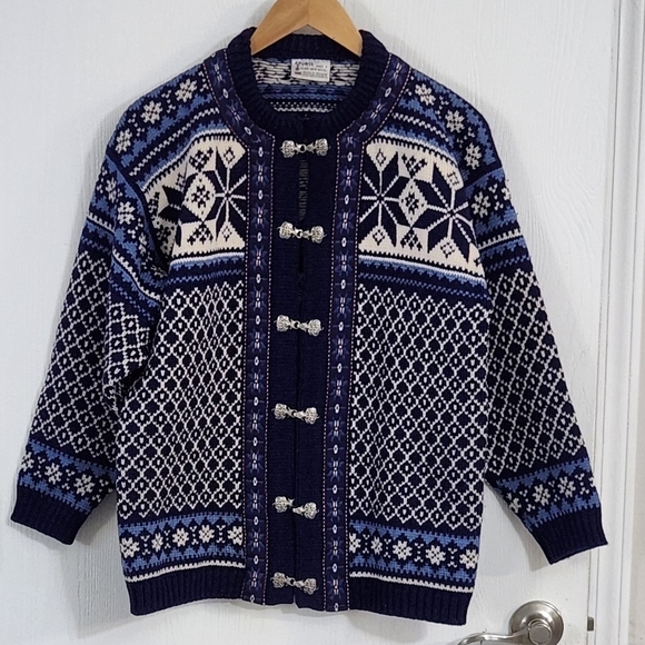 Vintage Voss Norwegian New Wool Unisex Fair Isle Sweater - Picture 1 of 10